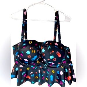 Torrid Underwire Push-Up Peplum One Piece Swim Top size 2  2x  18-20